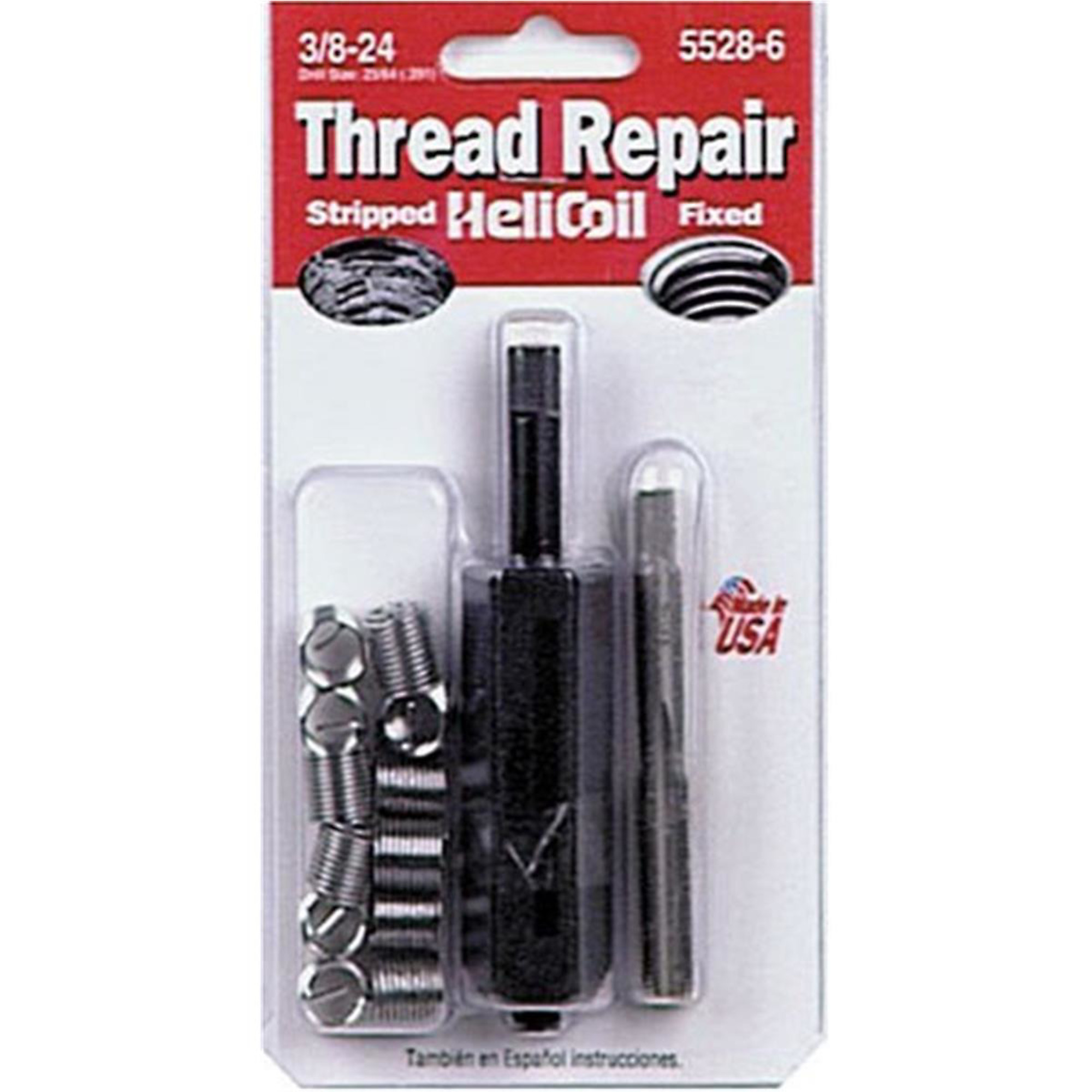 Helicoil Kit — 3/8-24, Metric, Model# HEL5528-6